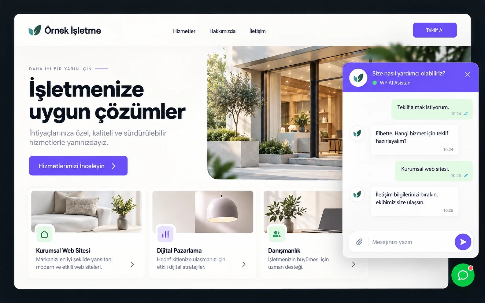 Web Sitesi Sohbet Entegrasyonu