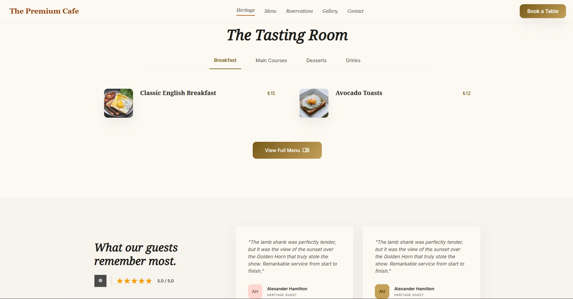 The Premium Cafe – Modern Cafe Website & Admin Panel - 3