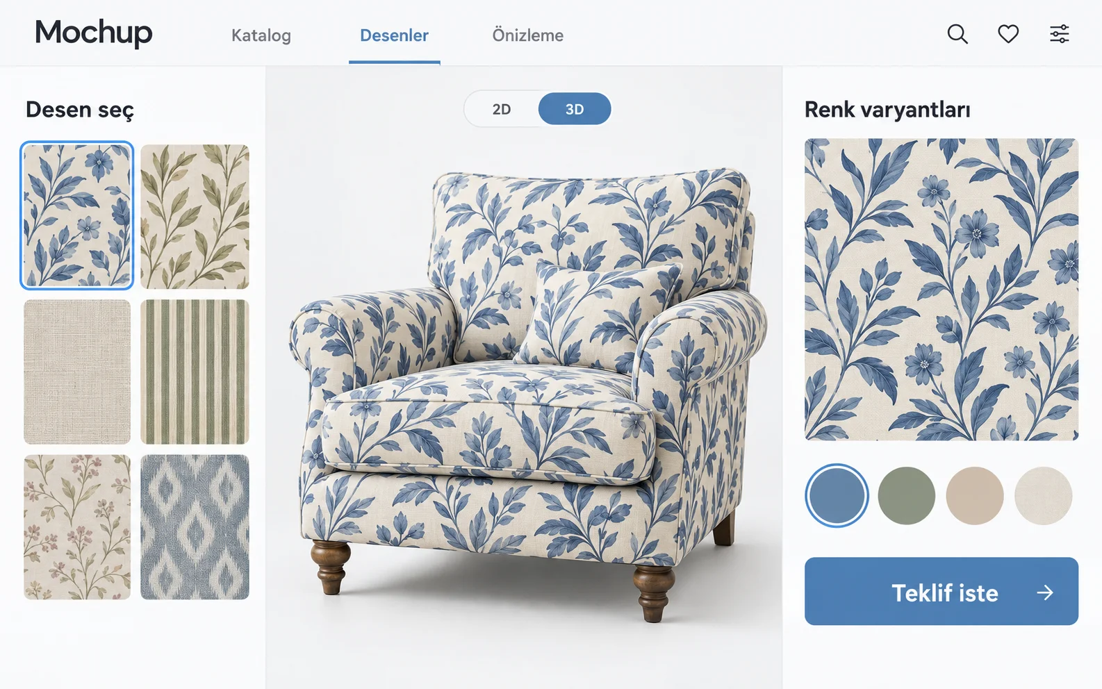 Dijital Katalog ve 3D Desen Önizleme