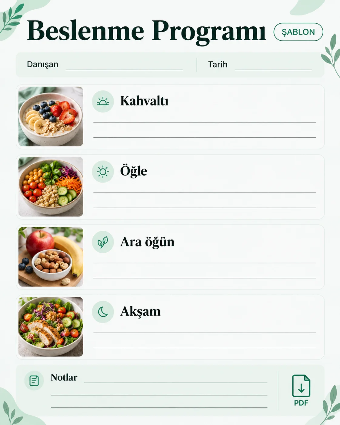 Nutrition Plan Templates