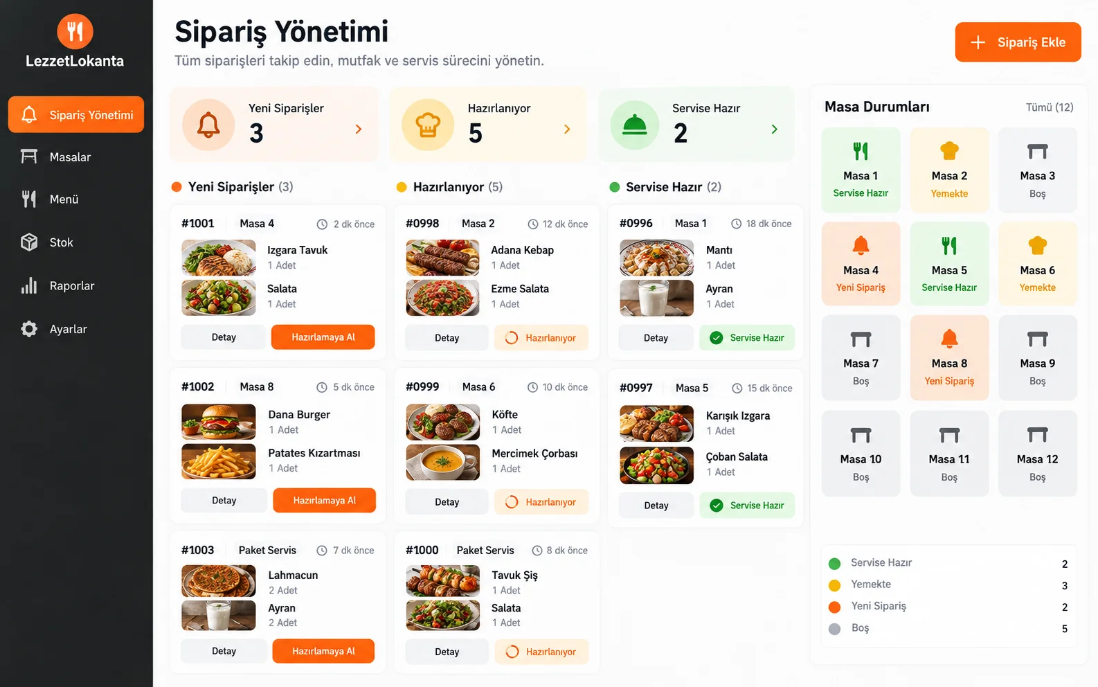 Restaurant Order & Table Management System