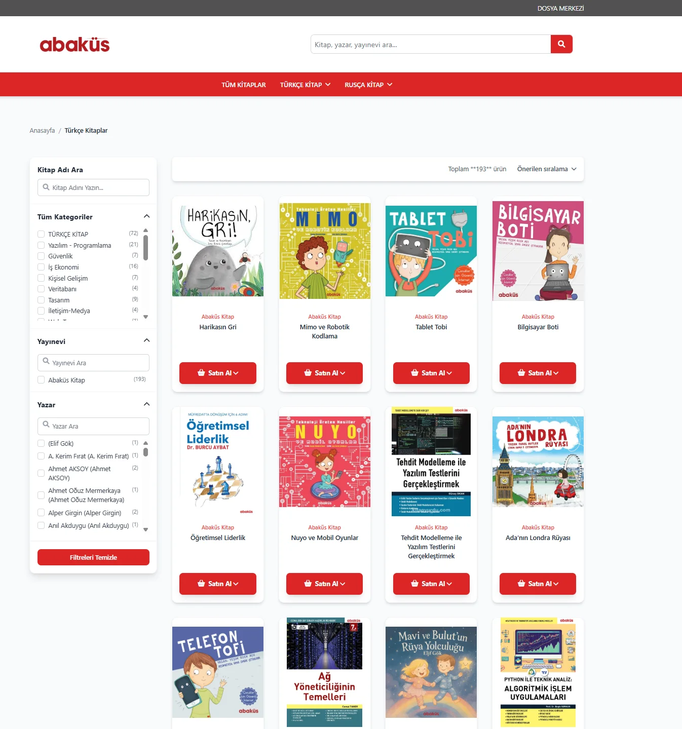 Abaküs Kitap Publishing Corporate Website - 2
