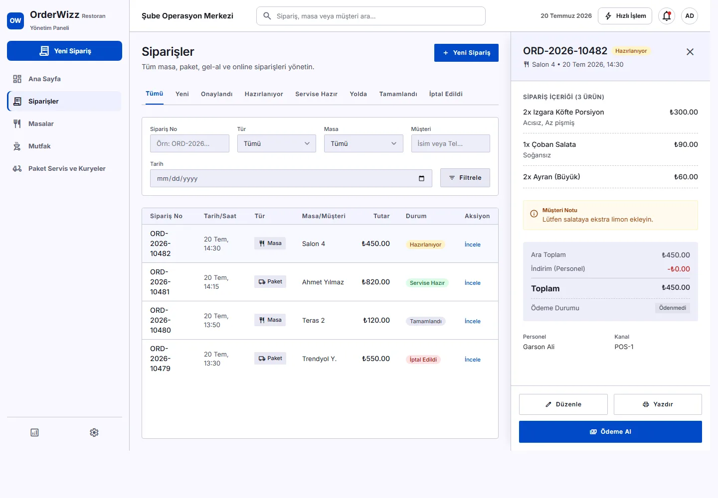 OrderWizz - Restaurant Ordering and Kitchen Operations System - 5