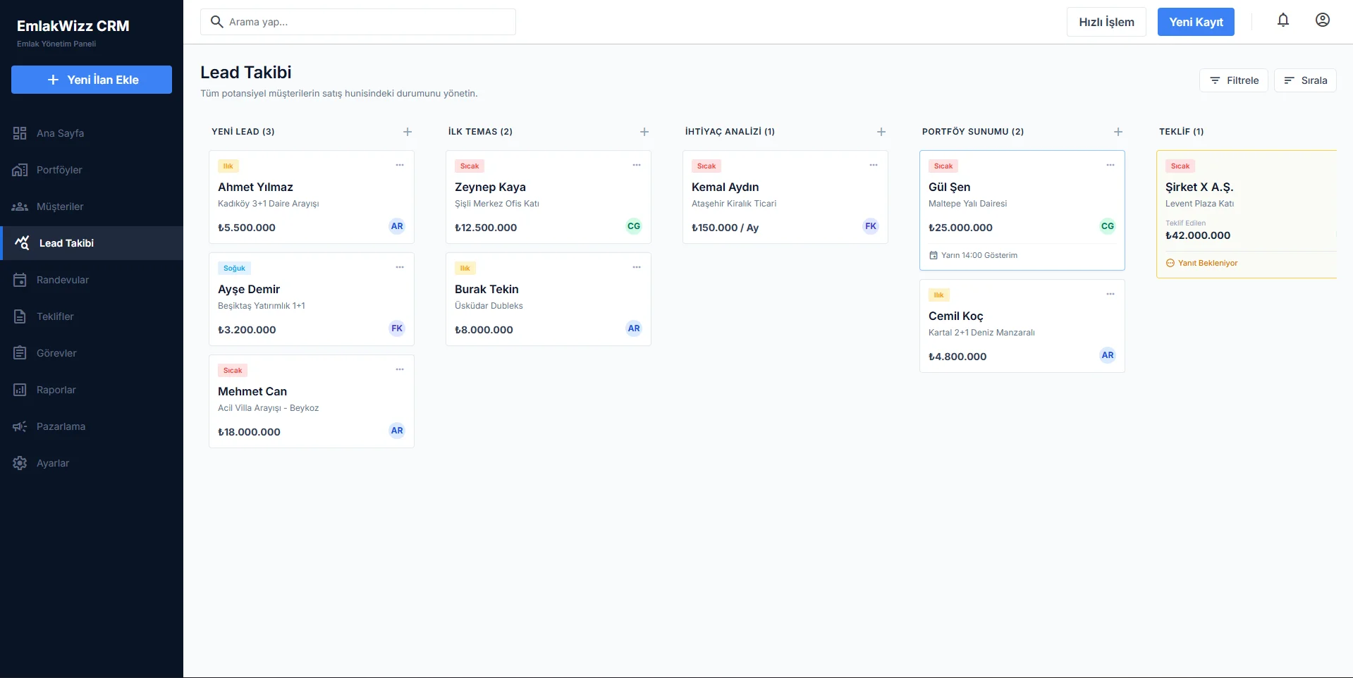 EmlakWizz CRM – Real Estate Management and Sales Tracking System - 3
