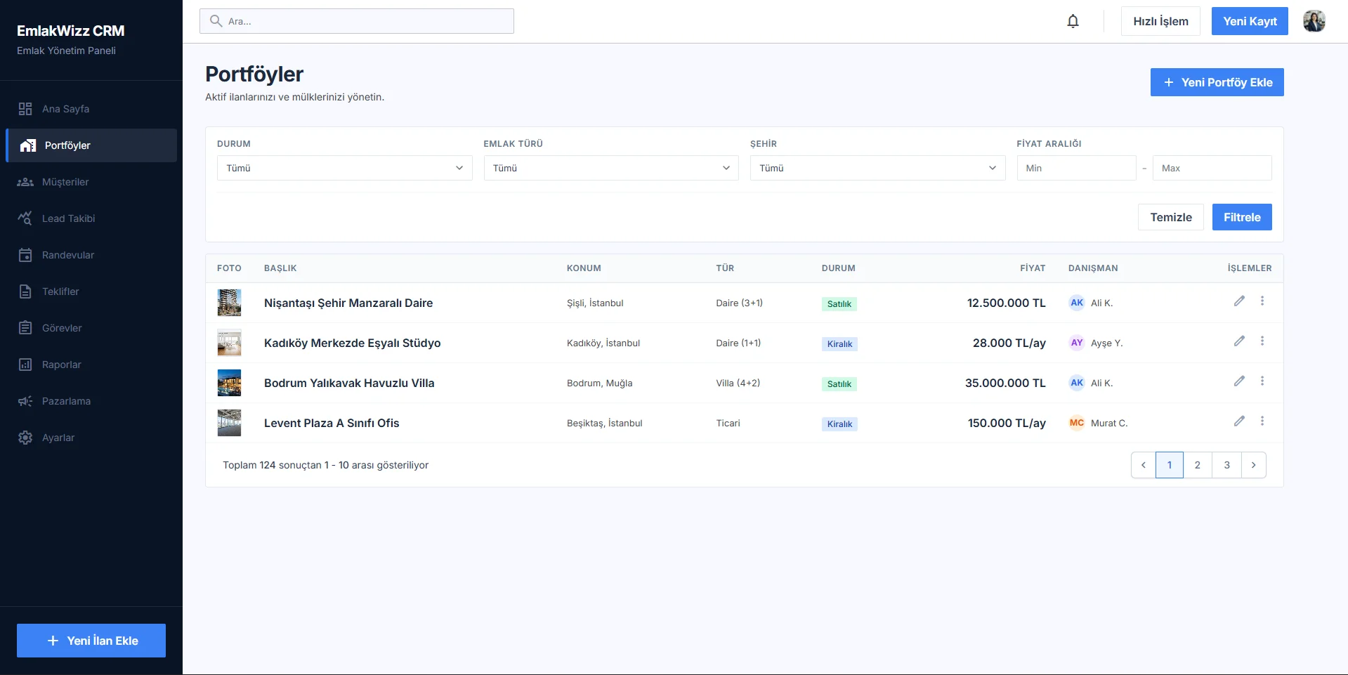 EmlakWizz CRM – Real Estate Management and Sales Tracking System - 1